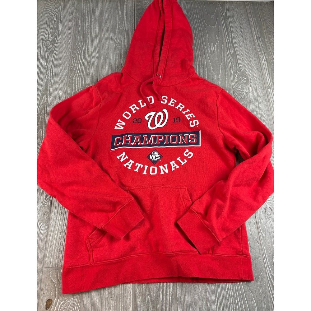 Washington Nationals 2019 World Series Champions Red Hoodie Mens Medium MLB